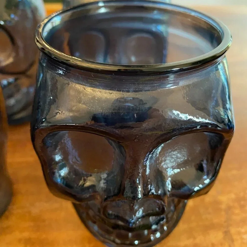 Blue Skull Drinking Glasses Set of 4